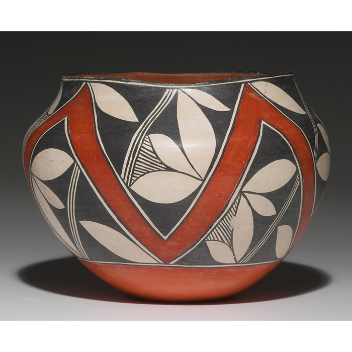 Appraisal: Acoma bowl painted designs in black and red unsigned w