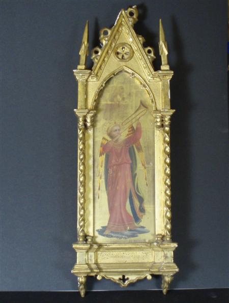 Appraisal: A th century Renaissance Revival painted panel of a trumpeting