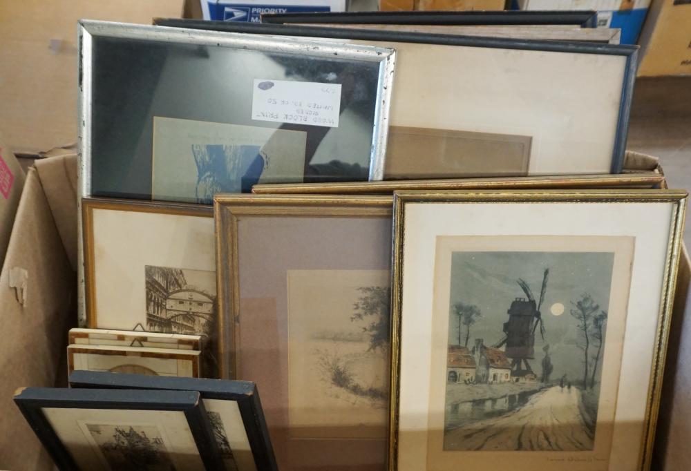 Appraisal: COLLECTION OF ELEVEN FRAMED ENGRAVINGS ETCHINGS AND OTHER WORKS OF