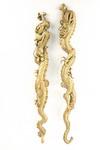 Appraisal: SCULPTURE - Pair of Japanese Meiji period gilded bronze dragon