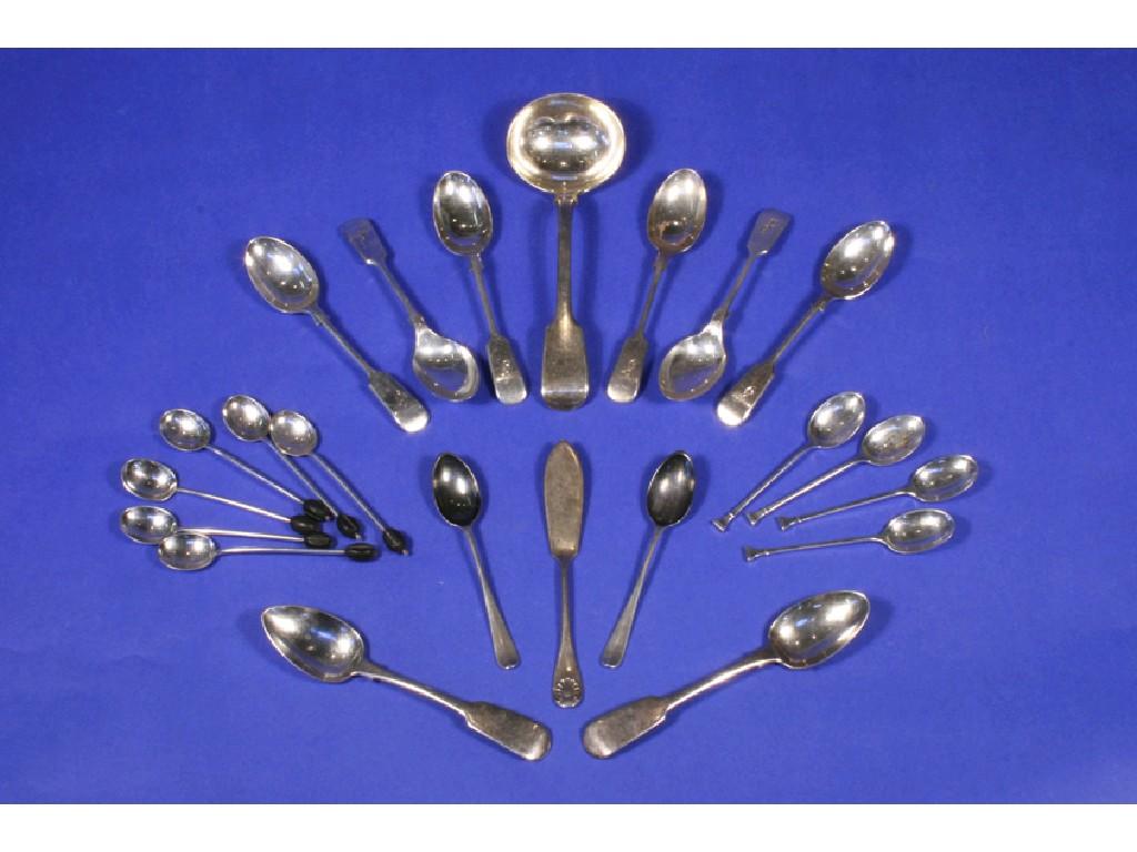 Appraisal: A SET OF SIX LATE VICTORIAN TEASPOONS of fiddle pattern