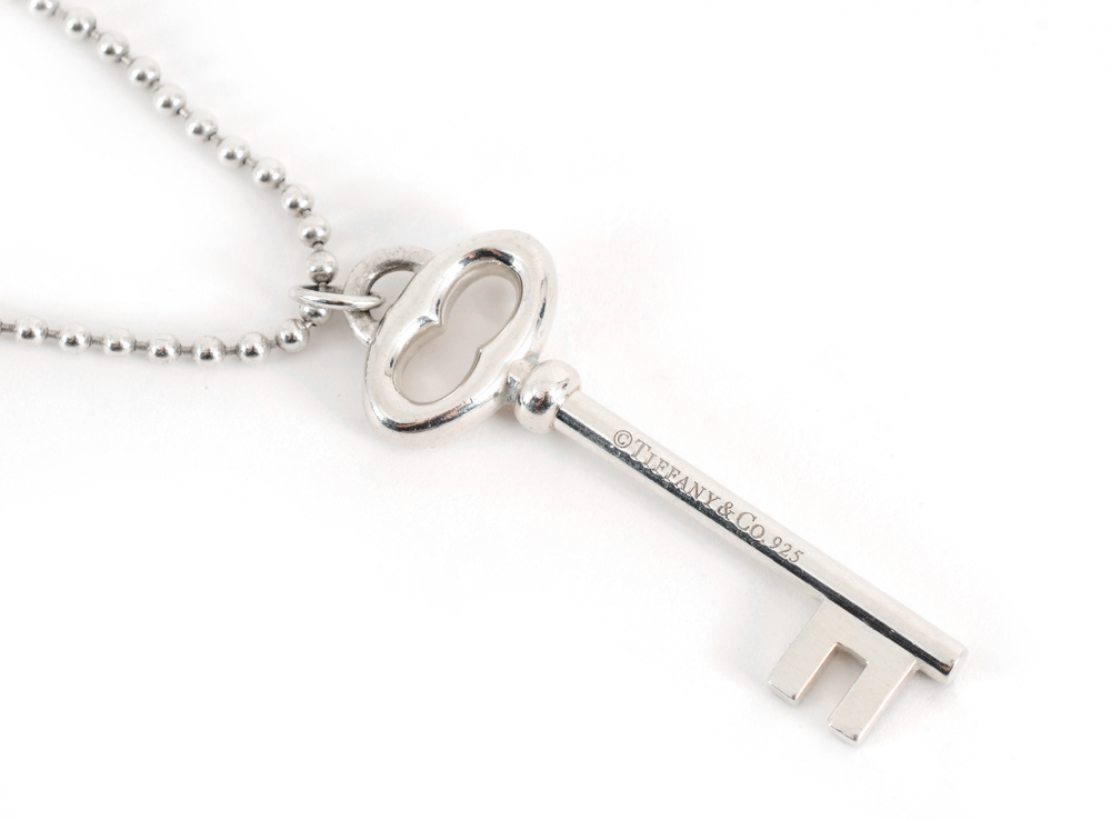 Appraisal: TIFFANY KEY PENDANT NECKLACE In sterling silver sold with the