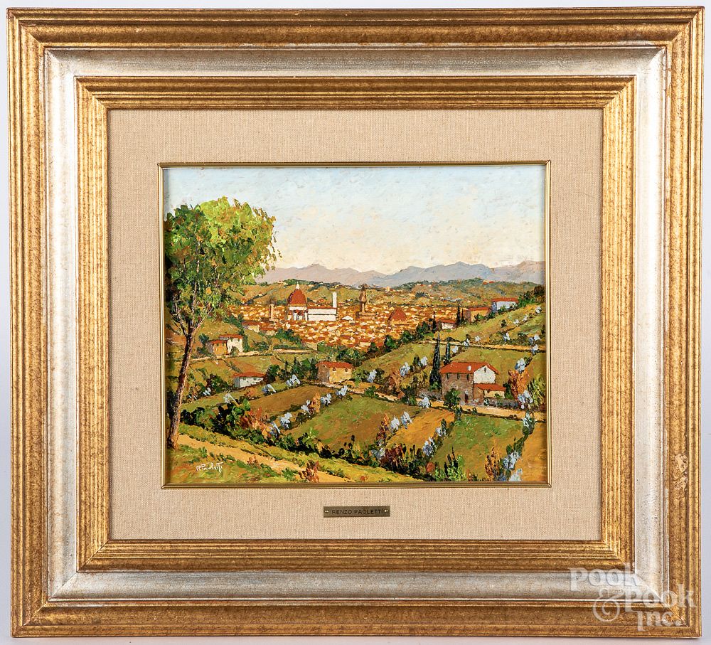 Appraisal: Renzo Paoletti oil on board landscape Renzo Paoletti Italian b