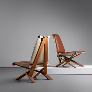 Appraisal: Pierre Chapo - Pair of Lounge Chairs model S c