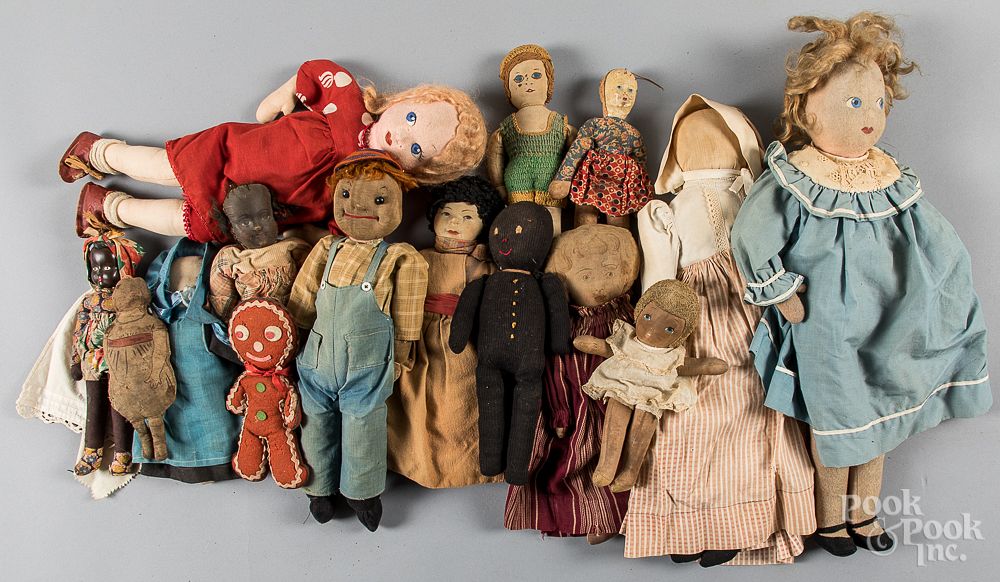 Appraisal: Large group of cloth dolls Large group of cloth dolls