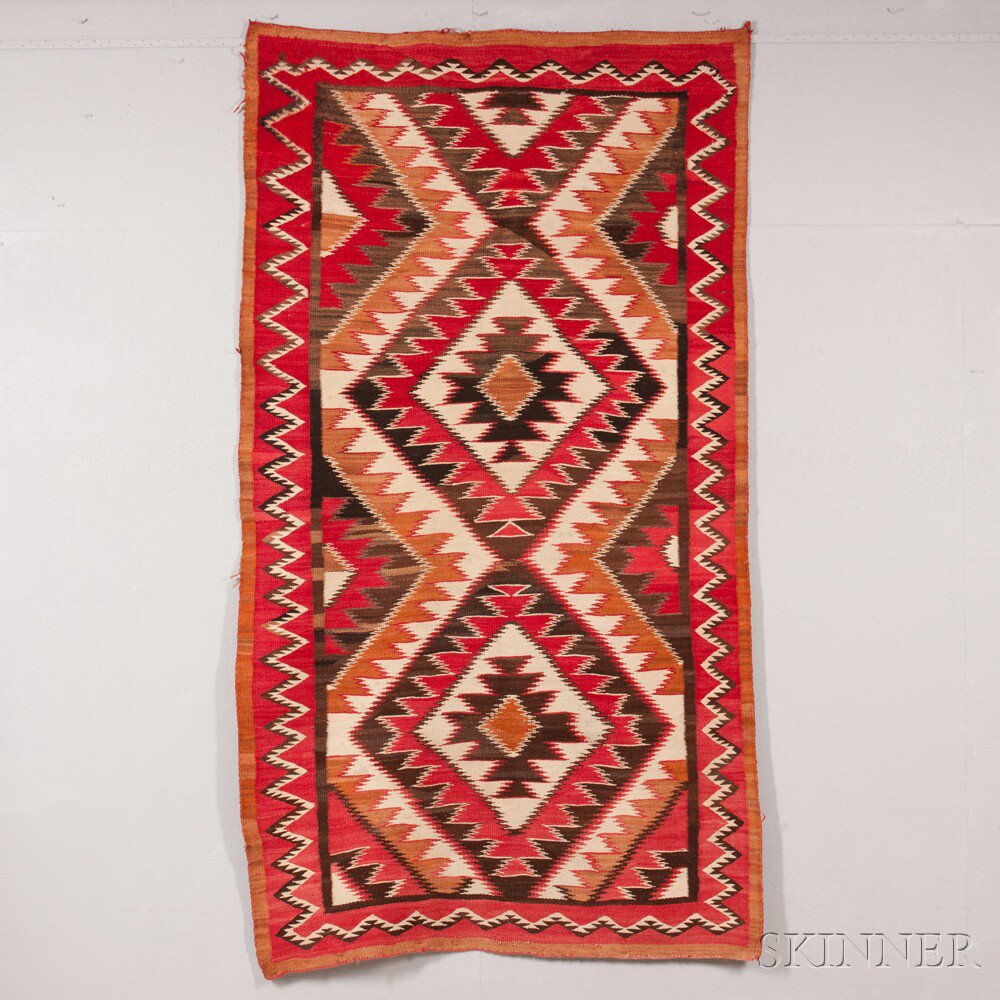 Appraisal: Navajo Regional Rug with an overall stepped diamond design on