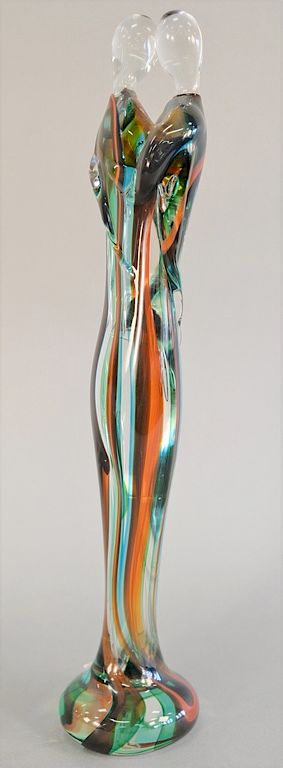 Appraisal: Murano art glass figural sculpture Lovers label on bottom ht