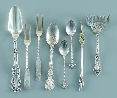 Appraisal: pieces sterling flatware demitasse spoons twist stems with fleur-de-lis terminals