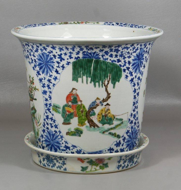 Appraisal: Chinese Cache Pot and undertray approx - high and -