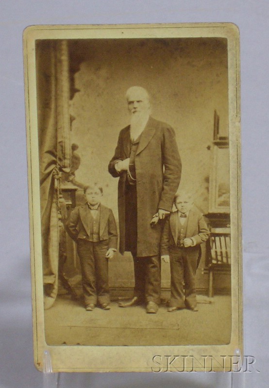 Appraisal: Carte de Visite Depicting the Sparling Dwarves with DeWitt Clinton