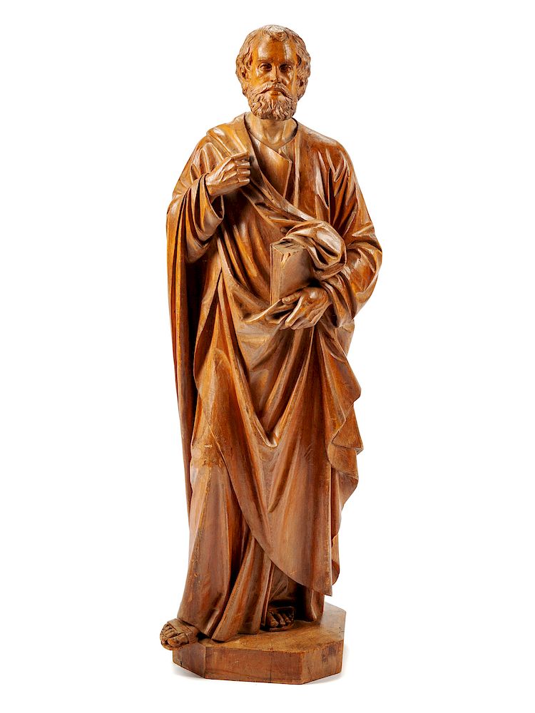 Appraisal: An Italian Carved Wood Figure of a Saint An Italian