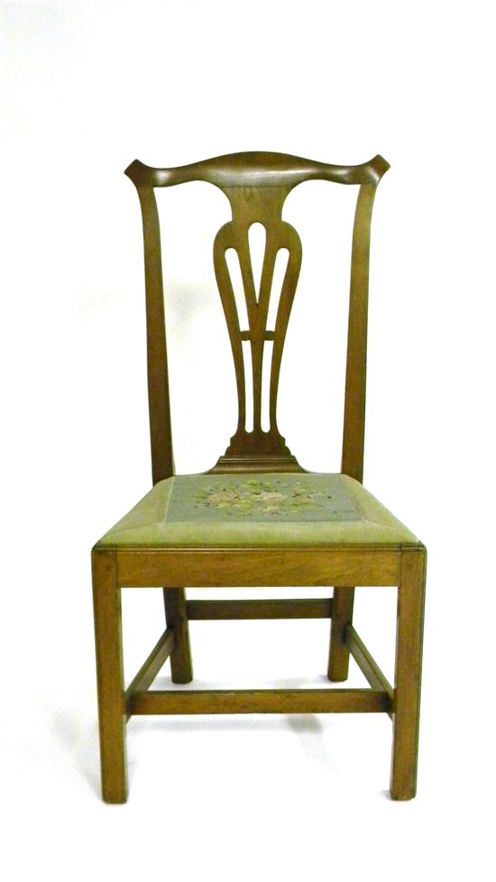 Appraisal: Late th C New England Chippendale chair cherry slip seat