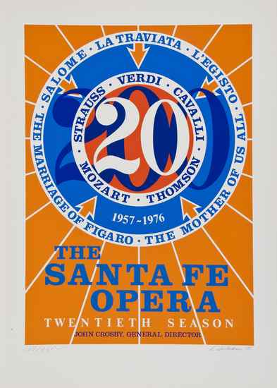 Appraisal: Robert Indiana b The Santa Fe Opera silkscreen printed in