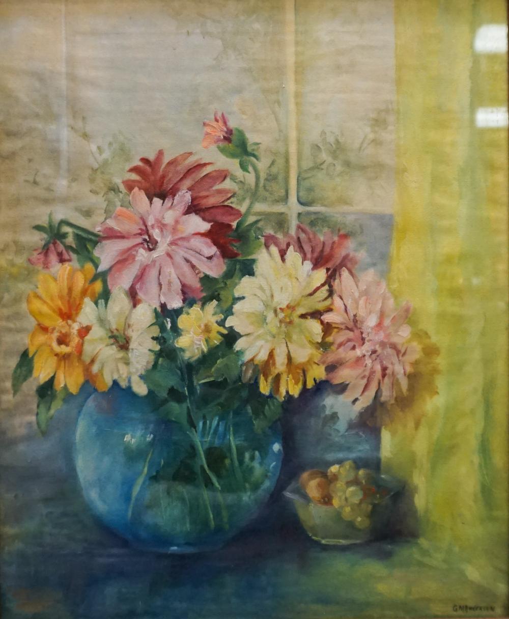 Appraisal: G M Anderson Still Life of Flowers Oil on Canvas