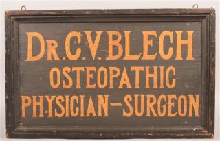 Appraisal: Antique Painted Wood Doctor's Trade Sign Antique Single Sided Painted