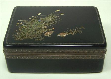 Appraisal: A Japanese cloisonne box and cover Meiji period the dark