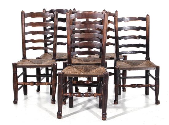 Appraisal: George III elm side chairs assembled set of six early