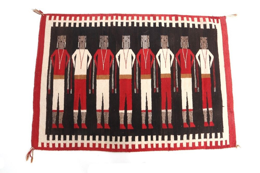 Appraisal: Navajo Yei Pictorial Fine Wool Tight Weave Rug Featured in