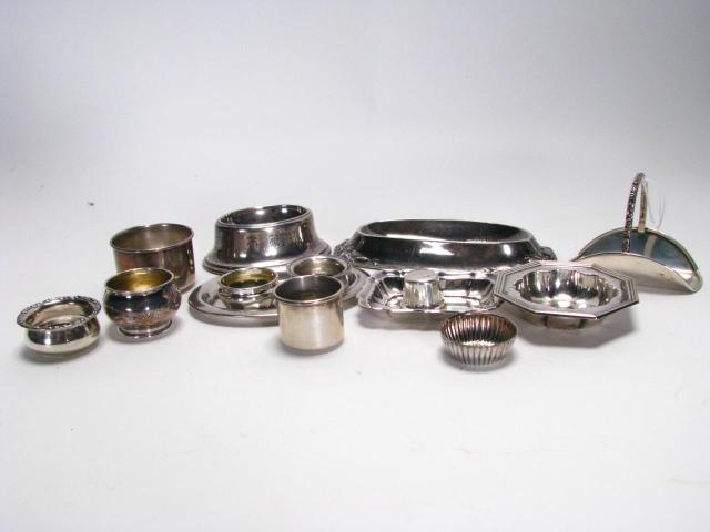 Appraisal: Group of assorted sterling table accessories including salt dips individual