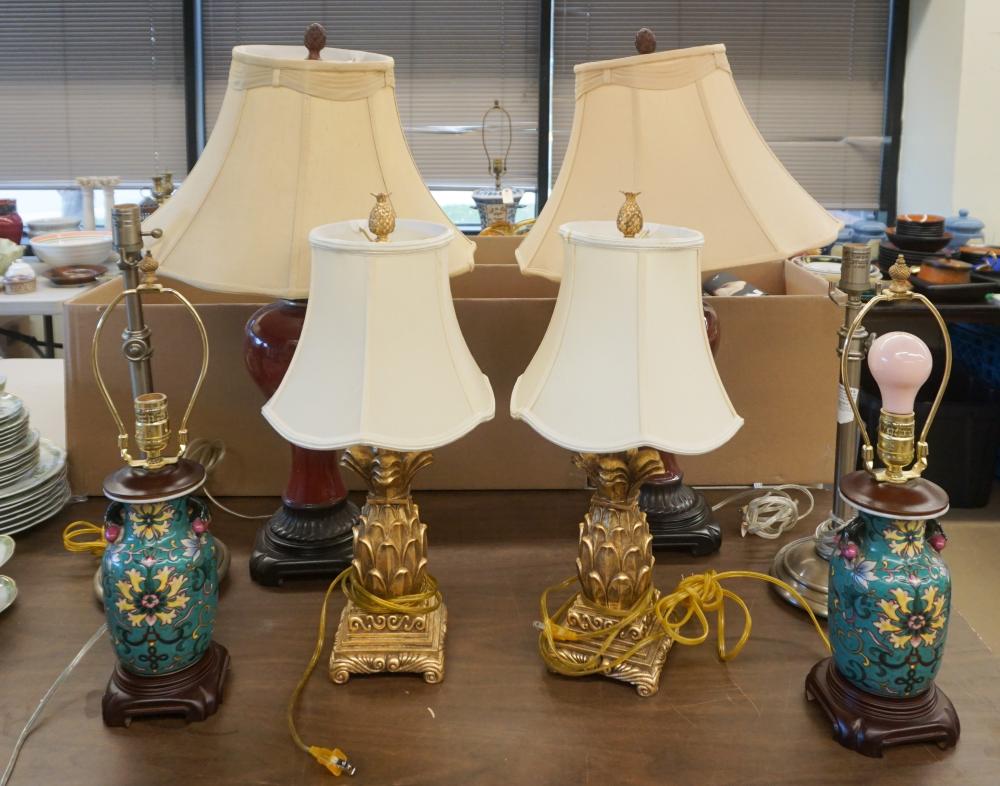 Appraisal: Eight Assorted Table Lamps H of Tallest in cm