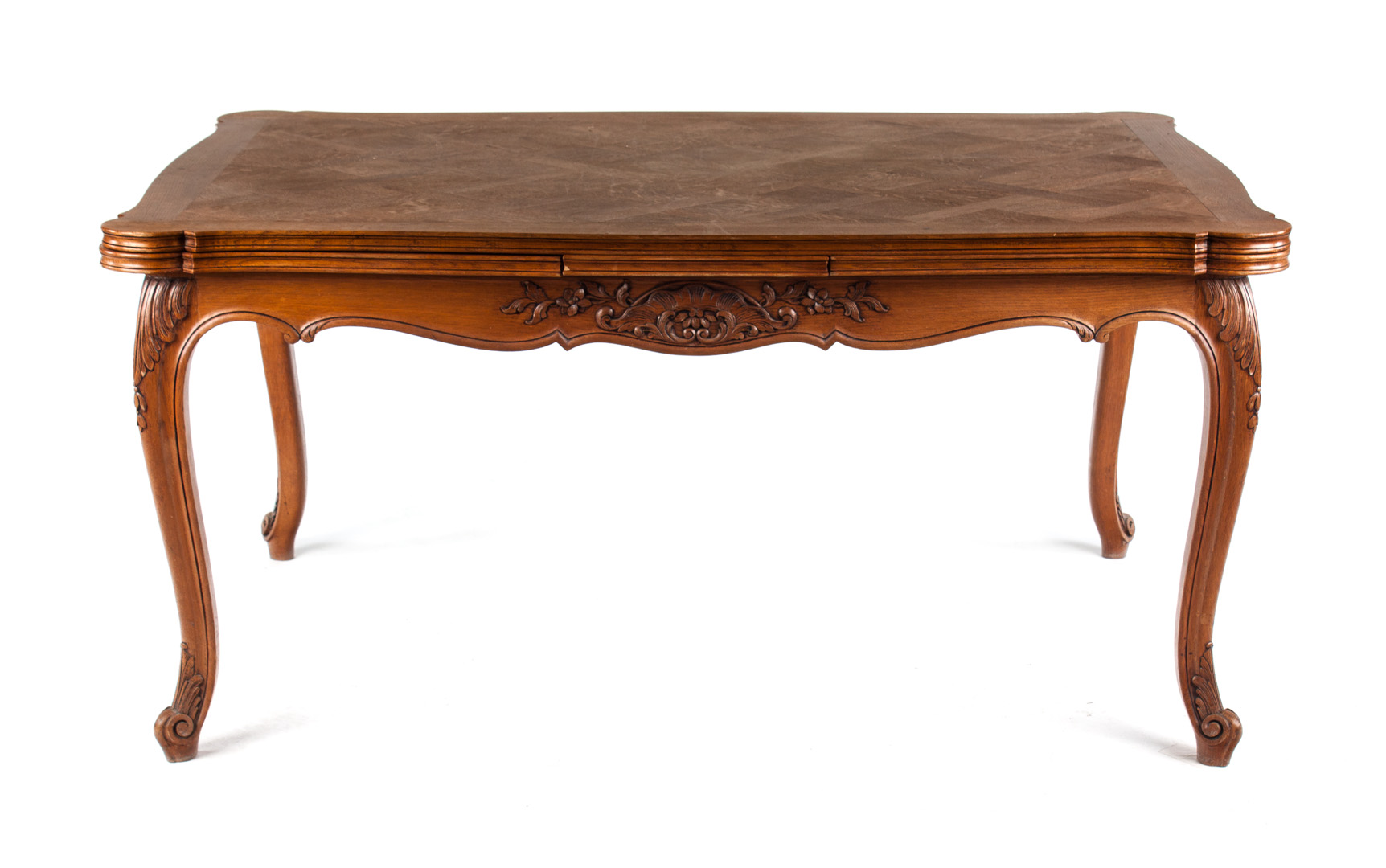 Appraisal: Louis XV style draw leaf oak dining table