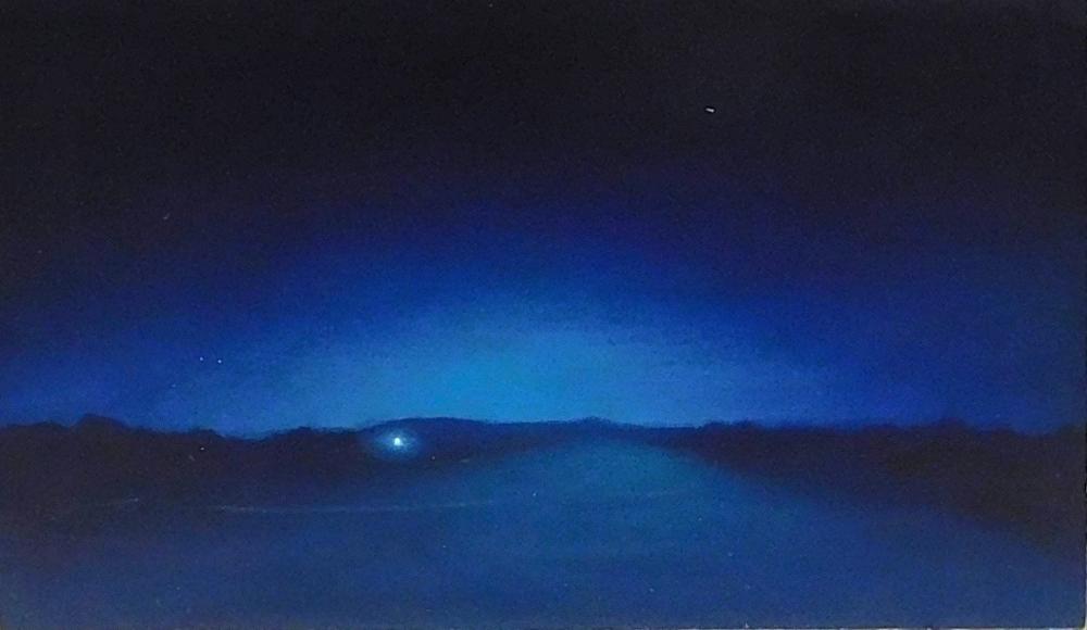 Appraisal: Adam Straus American B Blue Night oil on wood landscape