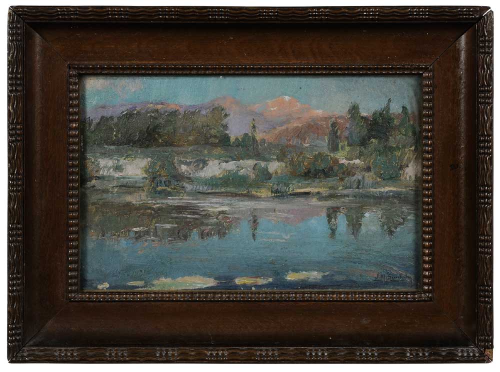 Appraisal: California School th century Western Landscape signed indistinctly lower right