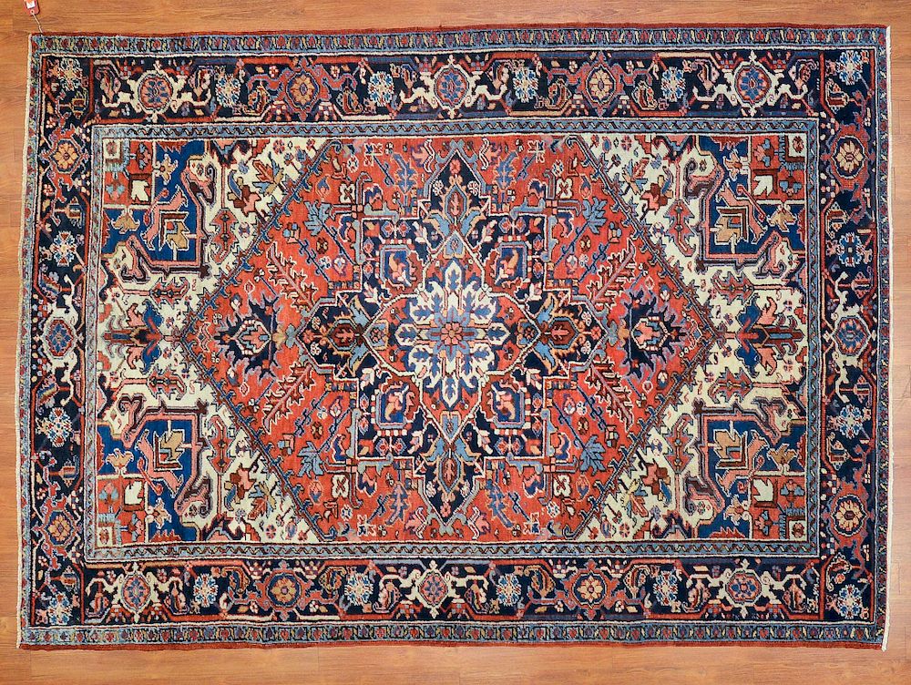 Appraisal: Persian Herez rug approx x Iran circa Condition Even wear