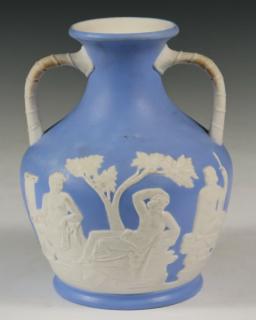 Appraisal: PARIAN WARE PORTLAND VASE th c Parian Porcelain Portland-form Vase