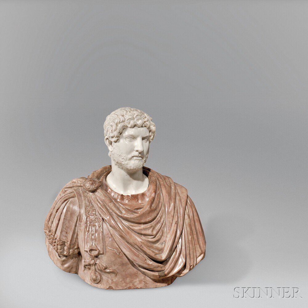 Appraisal: Italian School th Century Marble Bust of Hadrian with head