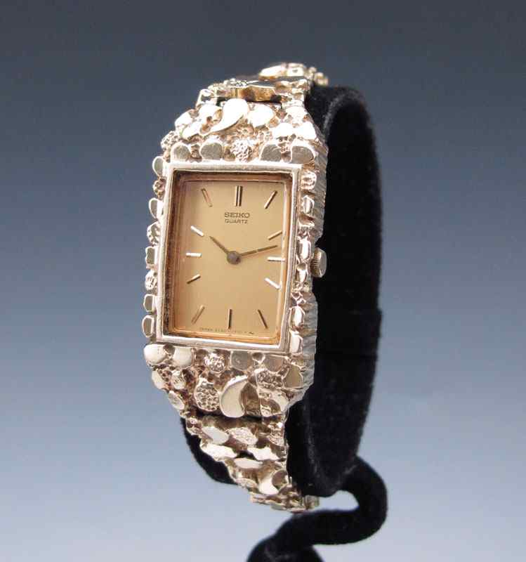 Appraisal: SEIKO LADIES K GOLD NUGGET WRIST WATCH Quartz K yellow