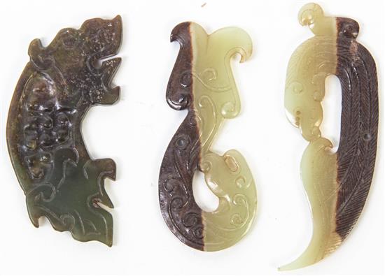 Appraisal: Sale Lot A Group of Three Carved Jade and Hardstone