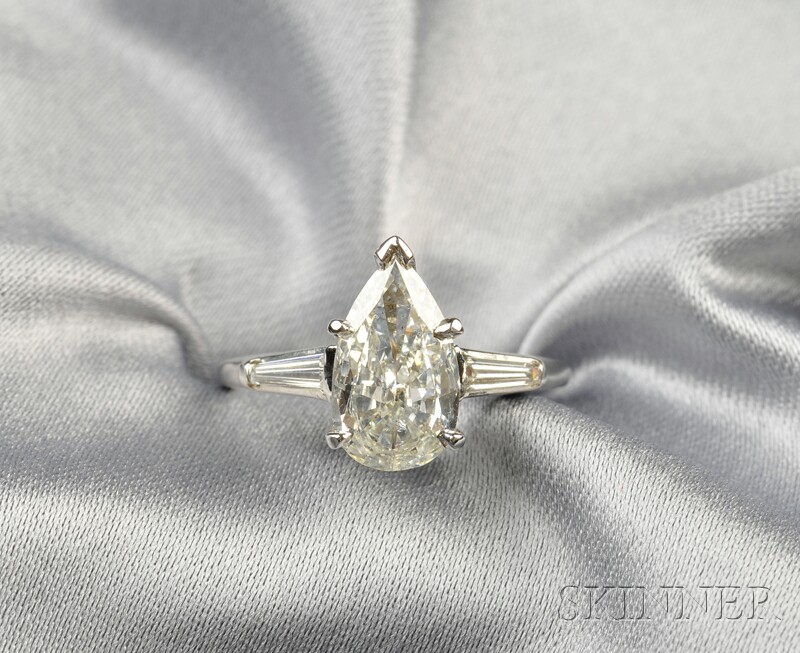 Appraisal: Diamond Solitaire set with a pear-cut diamond weighing approx cts