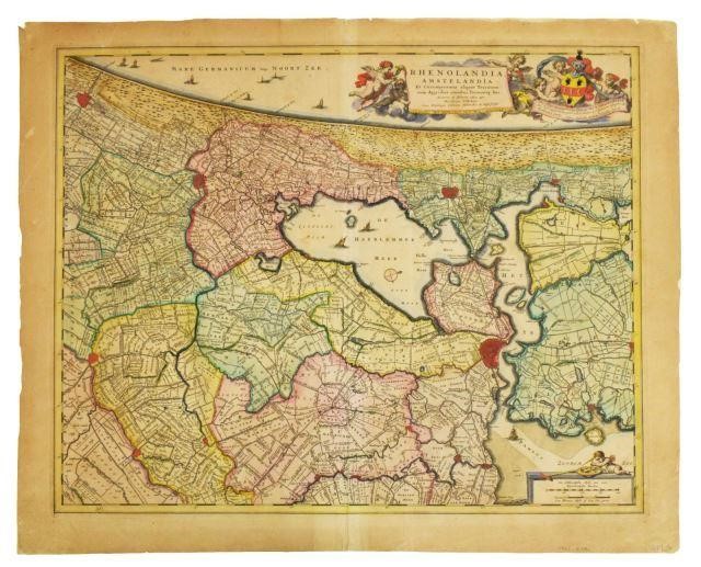 Appraisal: Unframed map engraving on paper Rhenolandia Amstelandia Et Circumiacentia aliquot