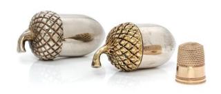 Appraisal: An American -Karat Gold Thimble and Acorn-Form Case Tiffany Co