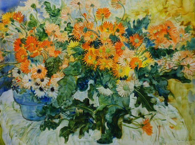 Appraisal: William Boissevain born Mixed Flowers oil on board signed 'W