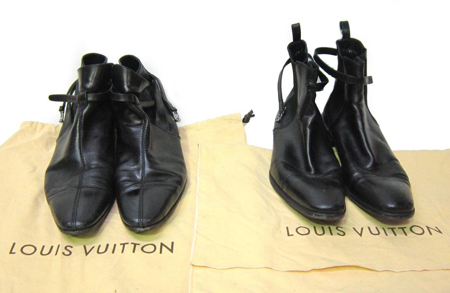 Appraisal: TWO PAIRS OF LOUIS VUITTON MENS SHOES ESTIMATED SIZE TWO