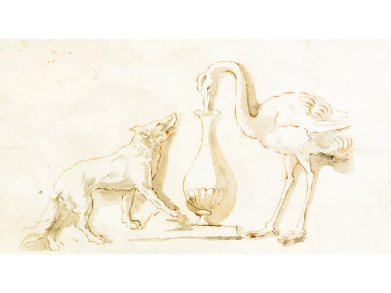 Appraisal: JAMES NORTHCOTE BRITISH - FABLE OF STORK AND FOX circa