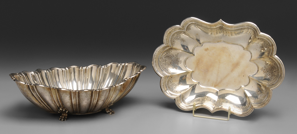 Appraisal: Two Sterling Bowls American th century both with scalloped borders