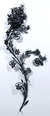 Appraisal: Iron wall sconce formed as branch with flowers and scrolls