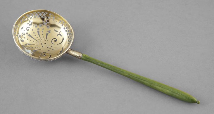 Appraisal: Attractive Dutch Pierced Silver-Gilt Sifter Spoon third quarter th century