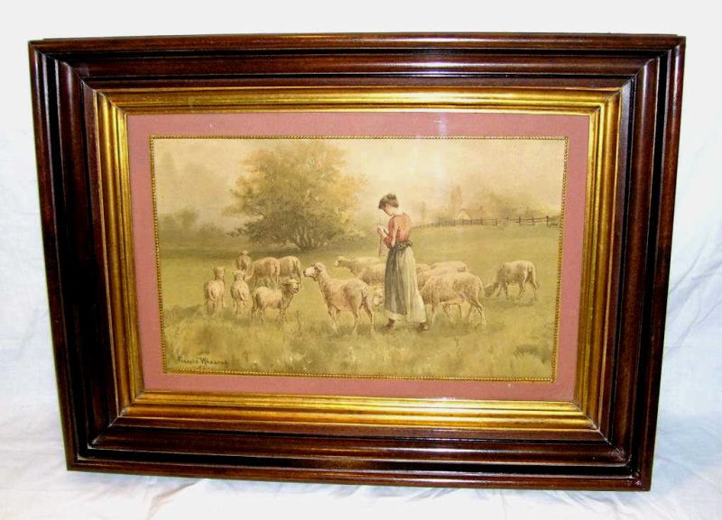 Appraisal: Young Girl Tending Sheep - Frances Whearon Watercolor of a