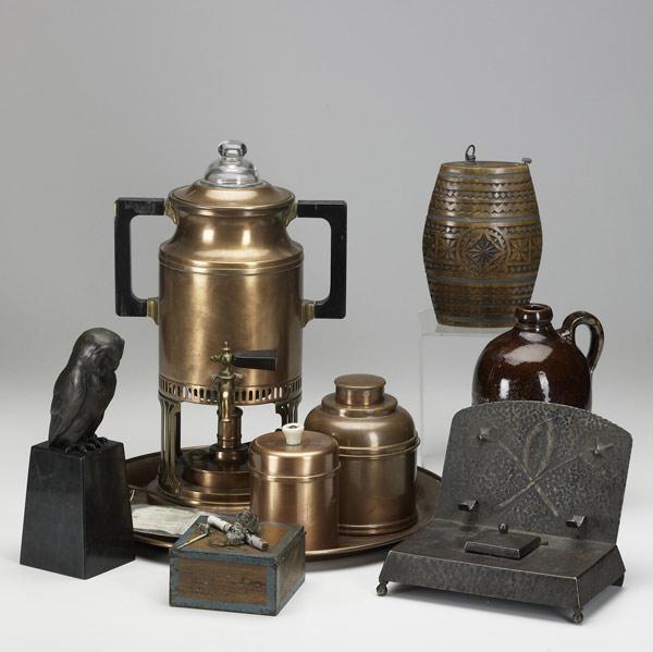 Appraisal: BOX LOT Grouping of ten assorted items copper samovar and