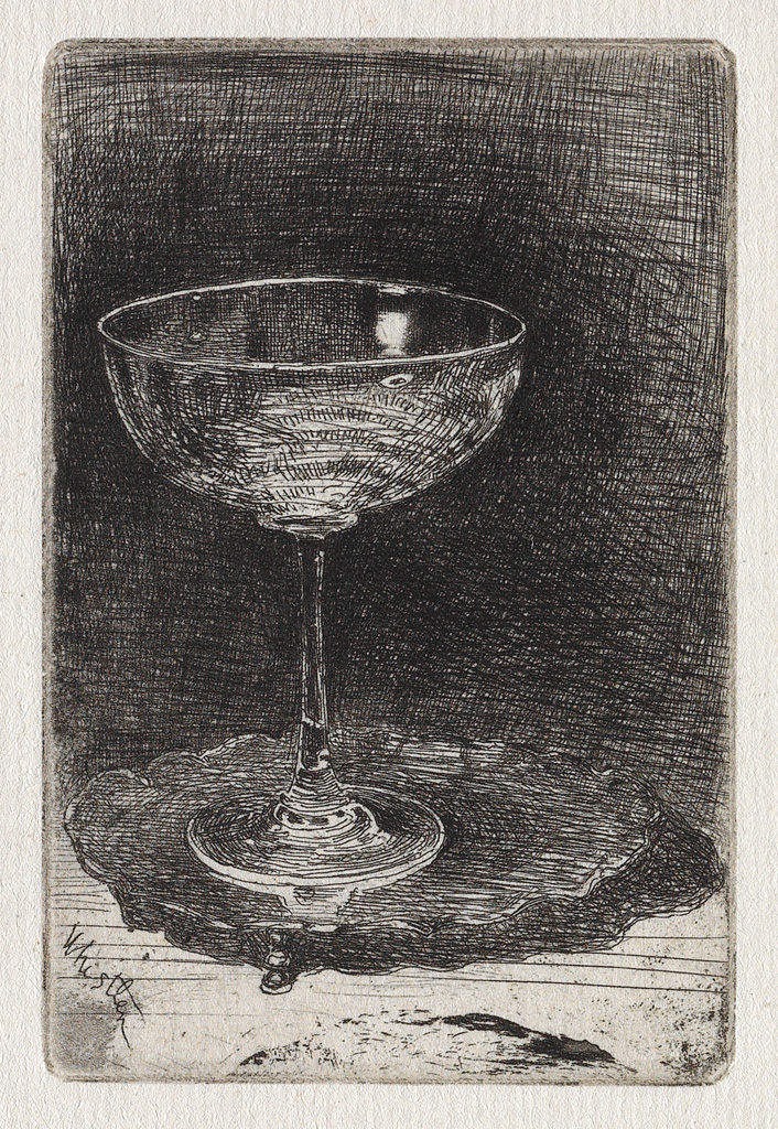 Appraisal: JAMES A M WHISTLER The Wine Glass Etching printed in