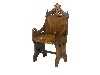 Appraisal: A VICTORIAN GOTHIC OAK CHANCEL CHAIR the boarded back beneath