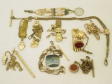 Appraisal: A watch fobs including Mother of Pearl GF several set