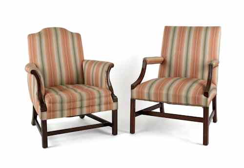 Appraisal: Two Georgian style open armchairs