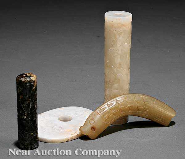 Appraisal: A Group of Four Chinese Archaistic Jades two of tubular