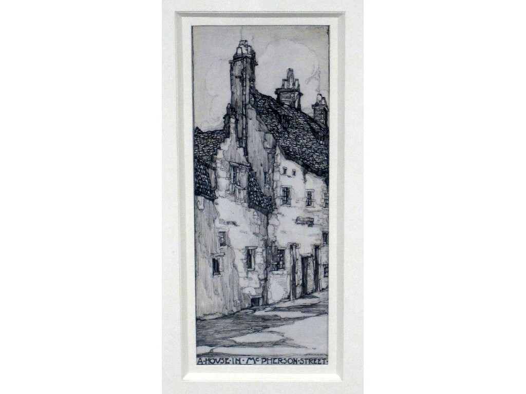 Appraisal: JESSIE M KING Steel engraving 'A house in McPherson Street'