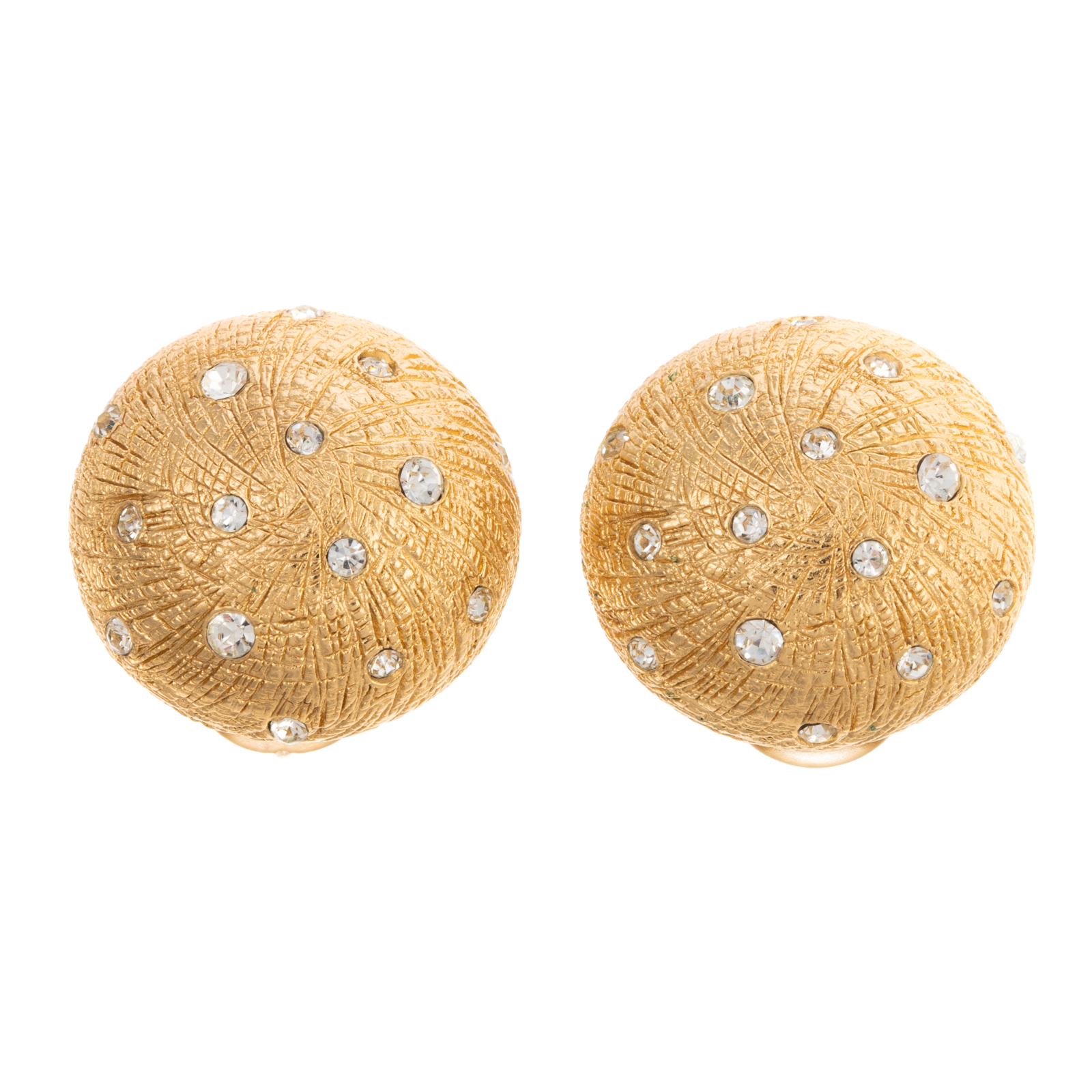 Appraisal: CHRISTIAN DIOR DOME EARRINGS A pair of yellow gold tone